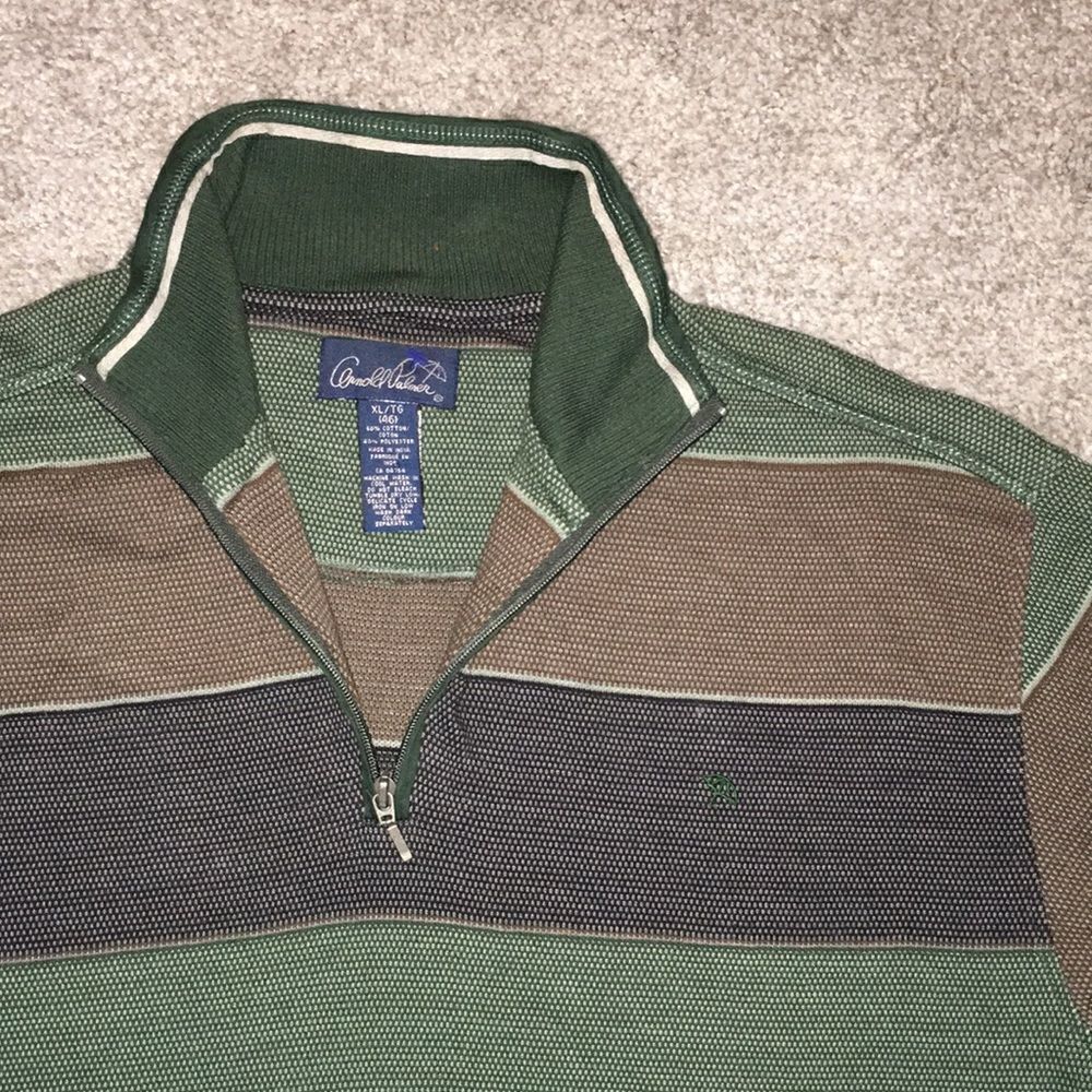 Vintage Retro Arnold Palmer Golf 1/4 Zipper old school turtleneck sweater XL